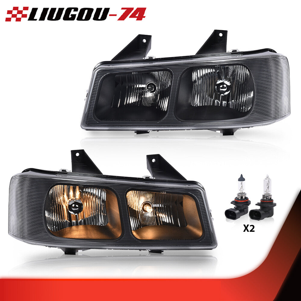 Fits 2003 - 2019 for Express for GMC Savana Van Pair Headlight Clear Lenses - v