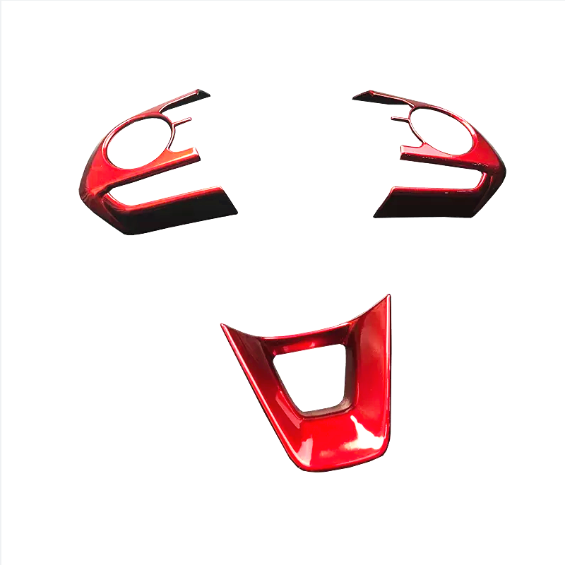 Red ABS Steering Wheel Decor Frame Trim 3PCS for Toyota for Corolla 2019-2024