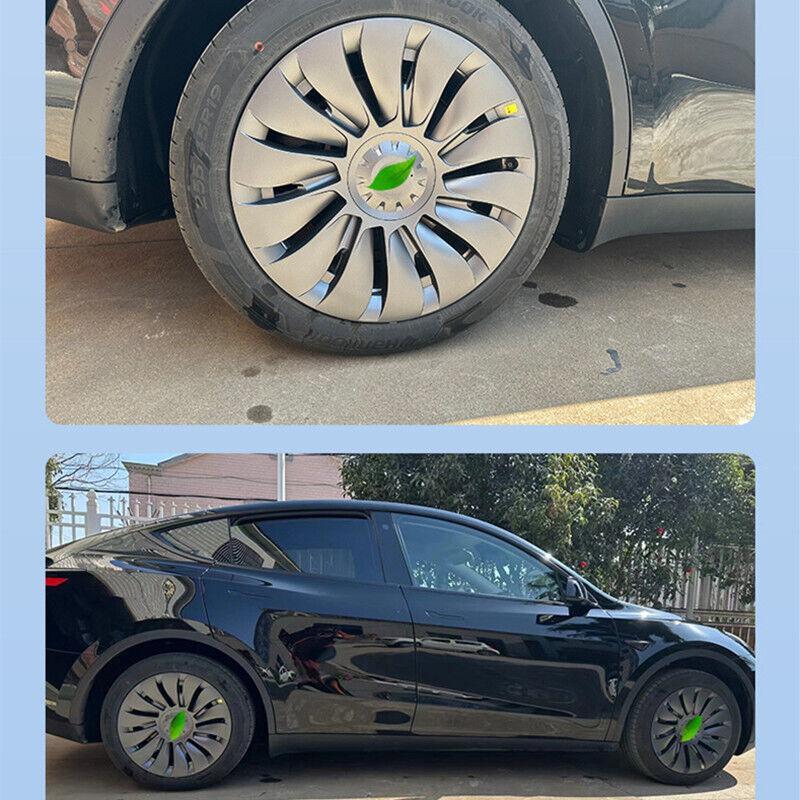 4PCS 19 inch Matte Black Hub Cap Wheel Rim Cover for Tesla Model Y 2020-2023 Q