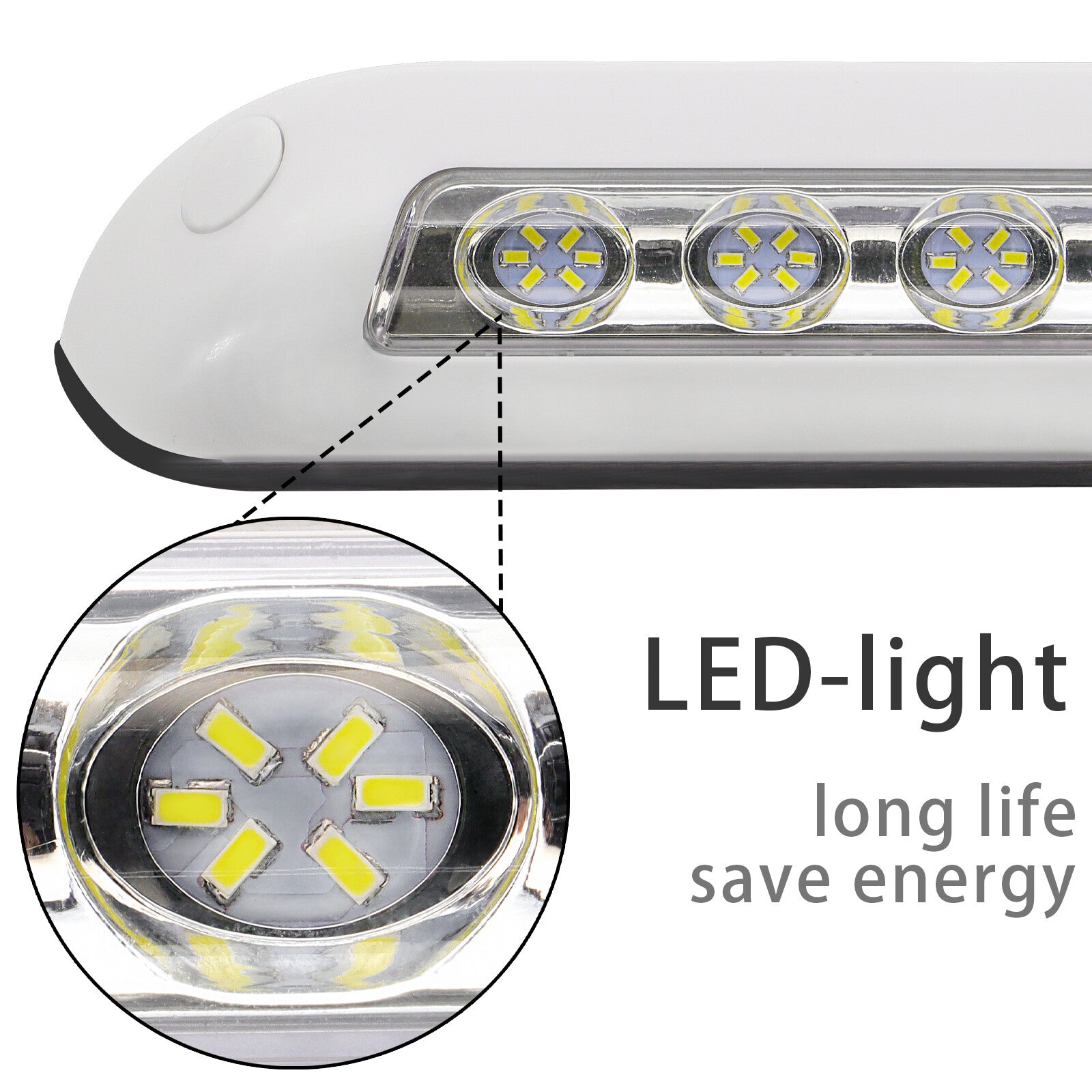 30 LED Outdoor Lamp Light 12V/24V 20cm 6500K Waterproof Caravan & RV Q