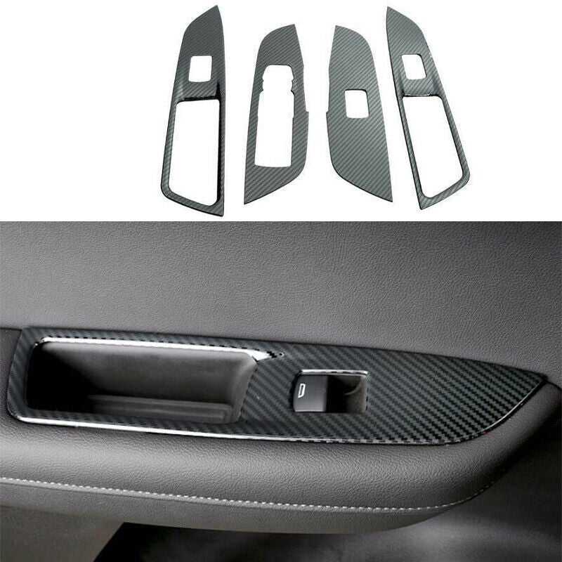 For Chevry Blazer 2019-2022 Steel Carbon Fiber Car Window Lift Panel Switch Trim
