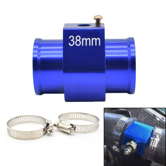 38mm Aluminum Water Temp Temperature Gauge Coolant Radiator Hose Joint Pipe Kit Q