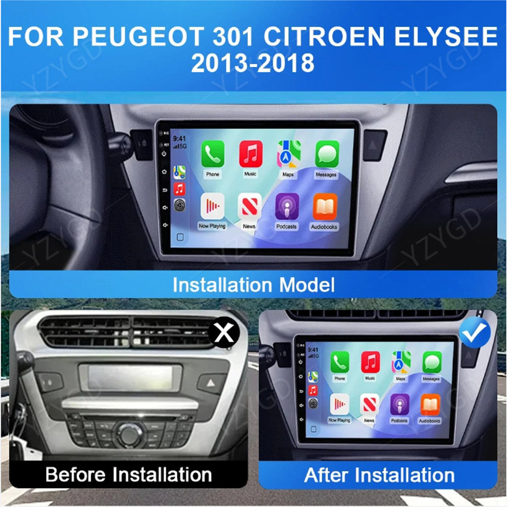 for Peugeot 301 for Citroen Elysee 2013-2018 CarPlay Car Stereo Radio GPS Multimedia