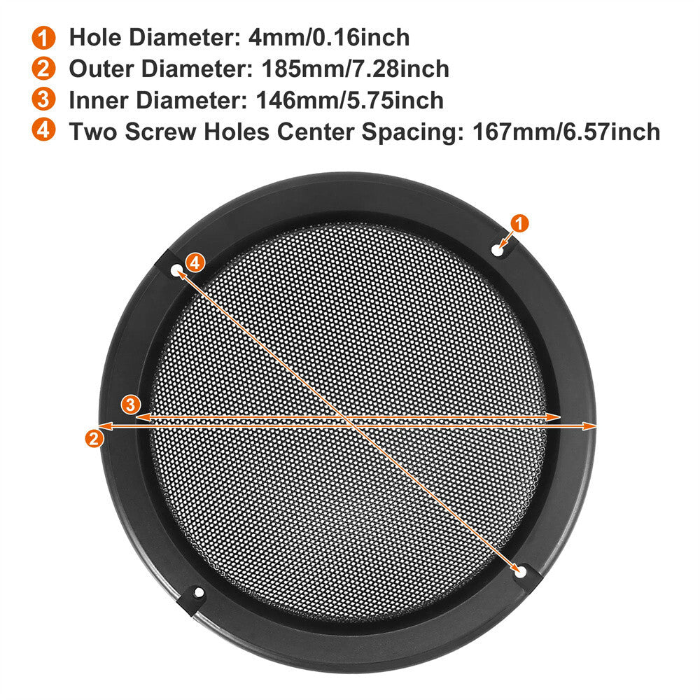 4Pcs 6.5in Car Subwoofer Speakers Grill Cover Metal Mesh Net Guard Protective Q