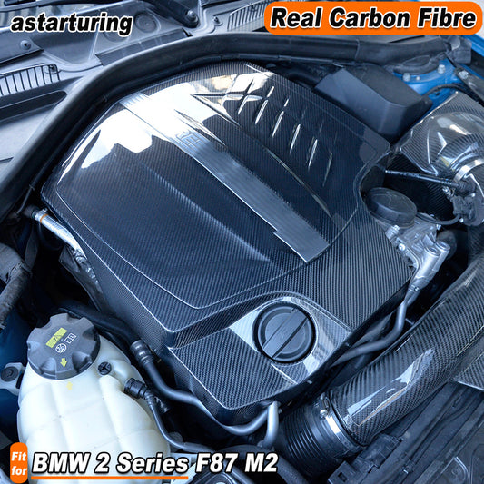 REAL CARBON Engine Cover Bonnets Fit for BMW 2 Series F87 M2 Base Coupe 2016-20