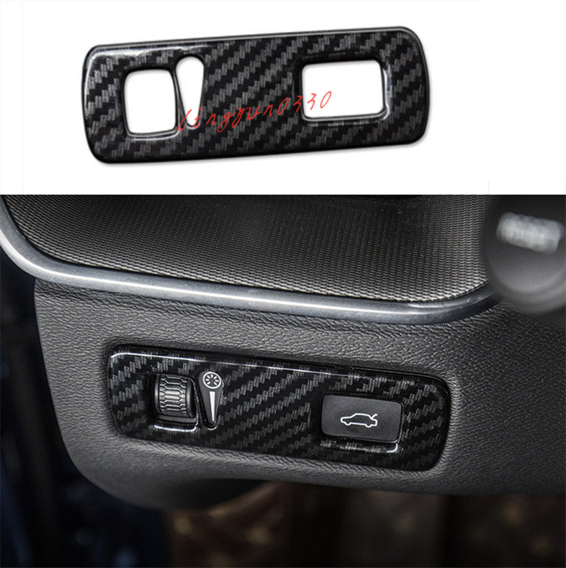 for Volvo XC40 2019-21 Carbon Fiber Headlight Adjustment Switch Panel Cover Trim