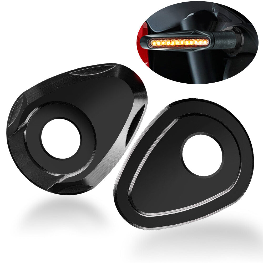 2 Motorcycle CNC Turn Signal Indicator Adapter Spacers Plate Stalk for Yamaha