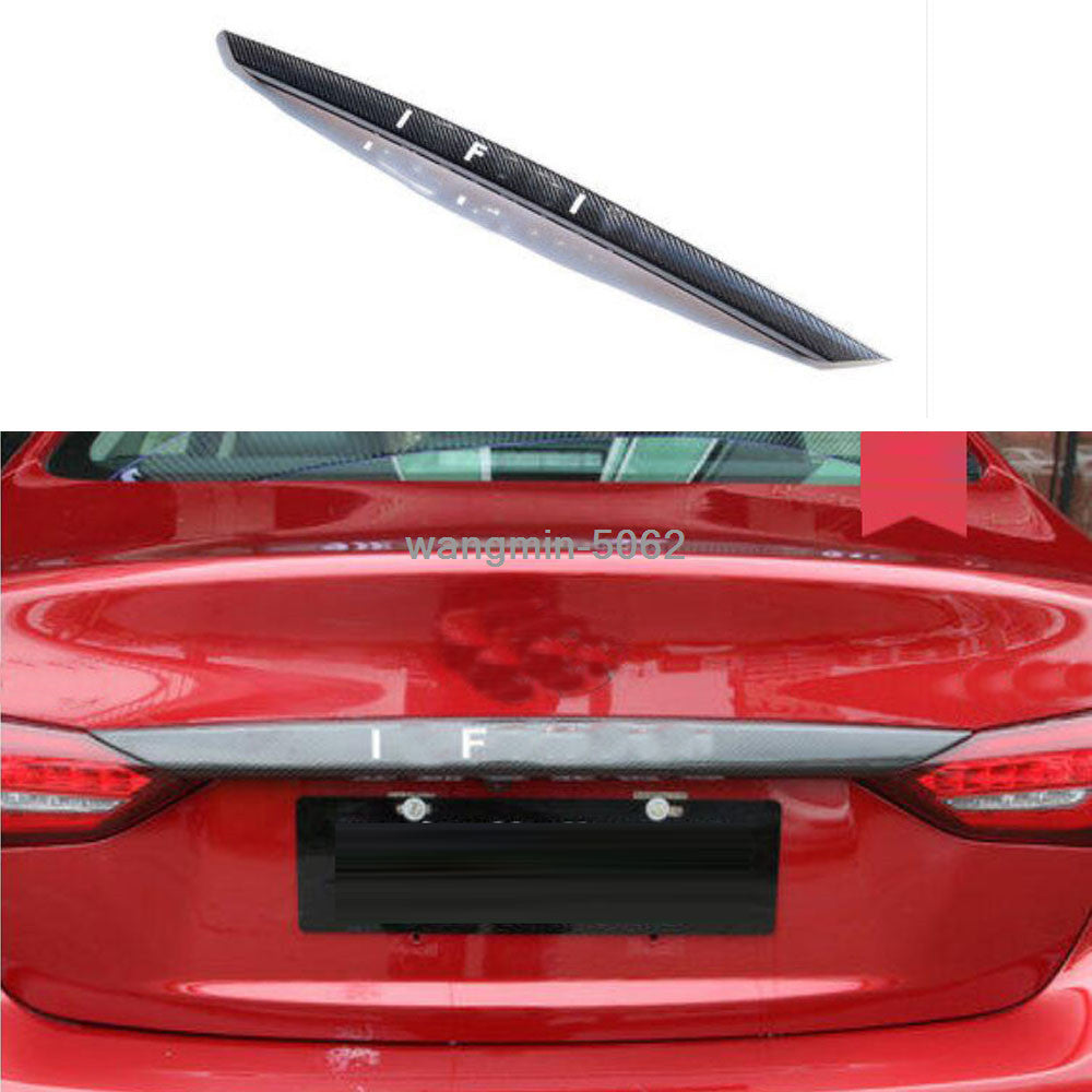 FOR 2018-2021 for INFINITI Q50 Dry Carbon Fiber Rear Trunk Lid Gate Edge Cover Trim