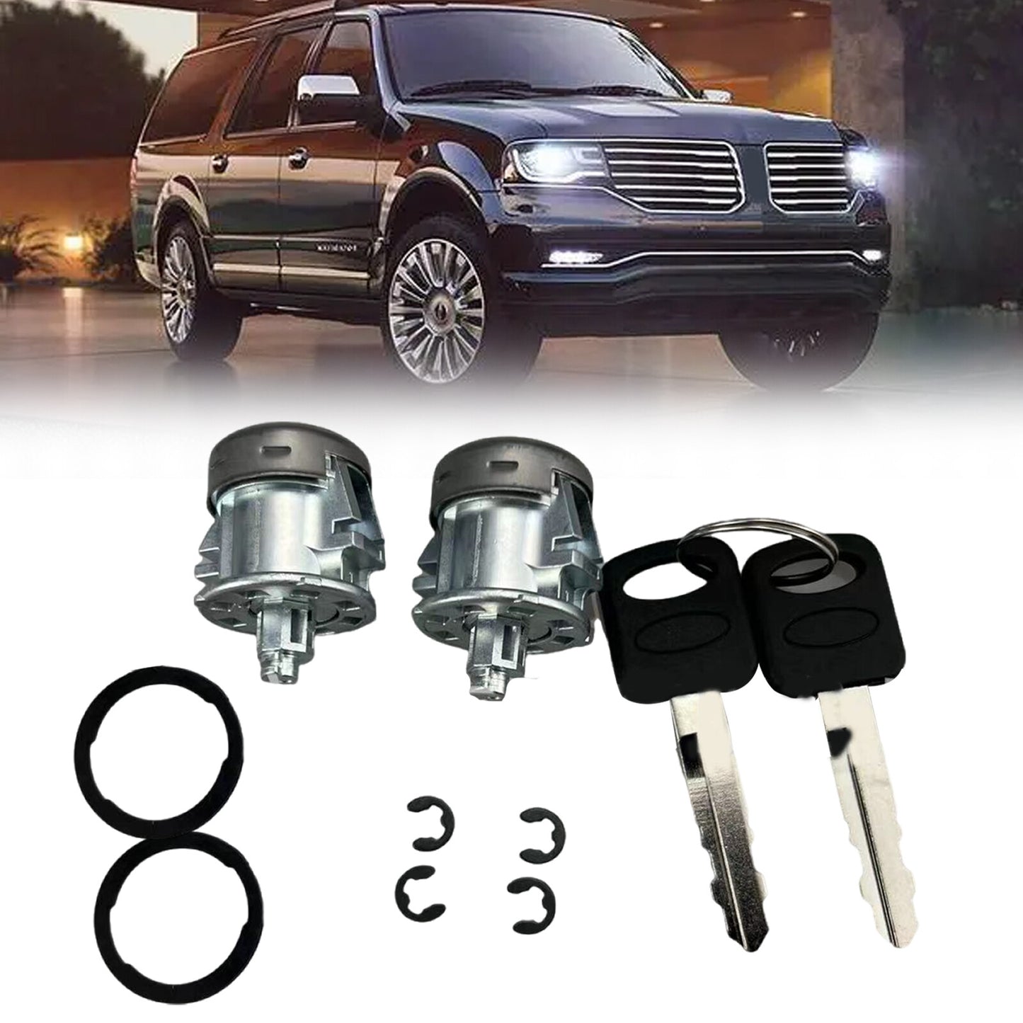 Door Lock Cylinder Keys fit for Ford F150 F250 F350 Super Duty 7C3Z1521990A AT