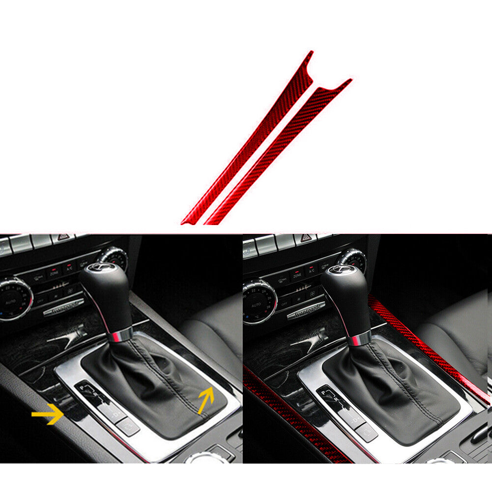 Red Passenger Central Control Trim Cover Carbon Fiber for VW Touareg 2011-2018 v