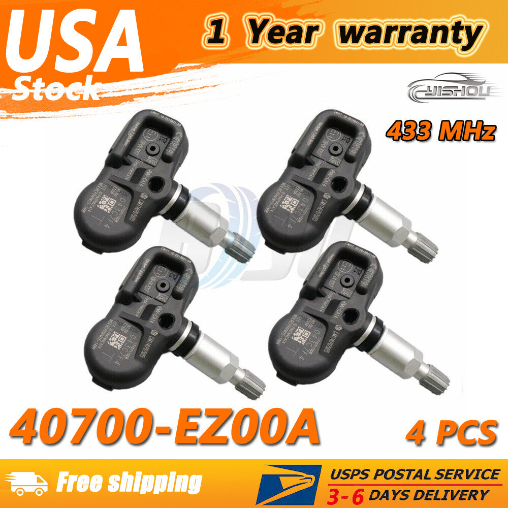 (4) 40700-EZ00A 433Mhz TPMS Tire Pressure Monitoring Sensor for Nissan PMV-CA14