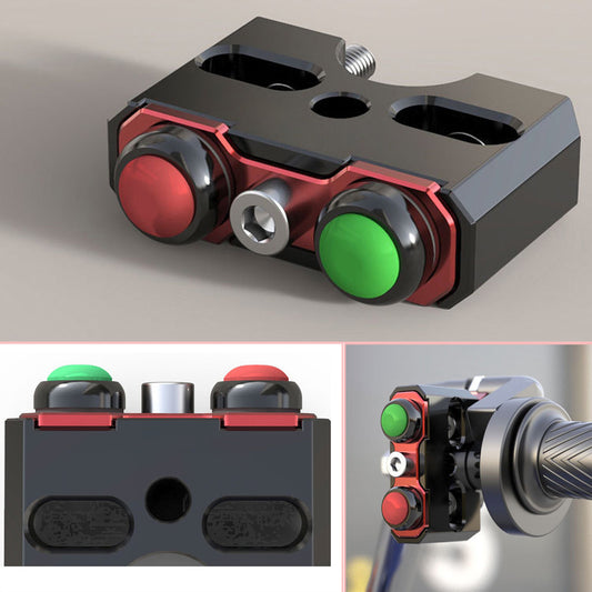22mm CNC aluminum alloy motorcycle all-terrain vehicle reset self-locking button handle double switch - n