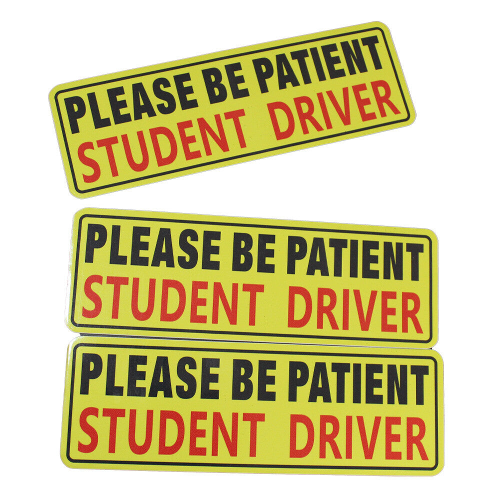 Car Bumper Sticker Please Be Patient 3Pcs Decal Student Driver Magnet Car Signs