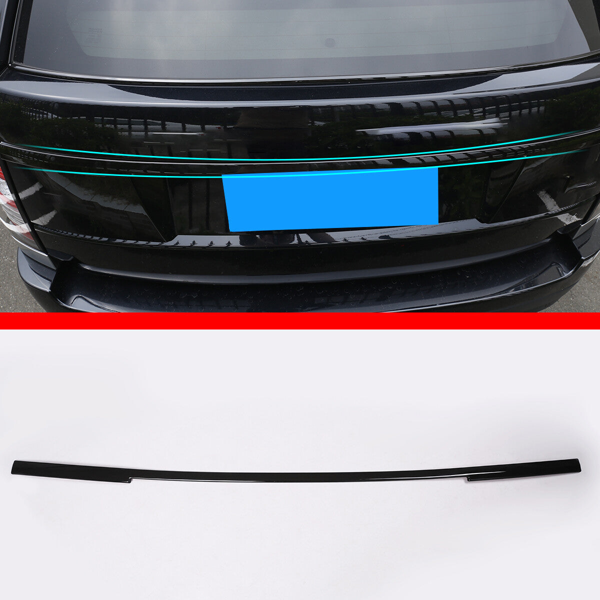Black rear door, tailgate, and trunk molding trim for Range Rover Vogue L405 2013 - 2021. n