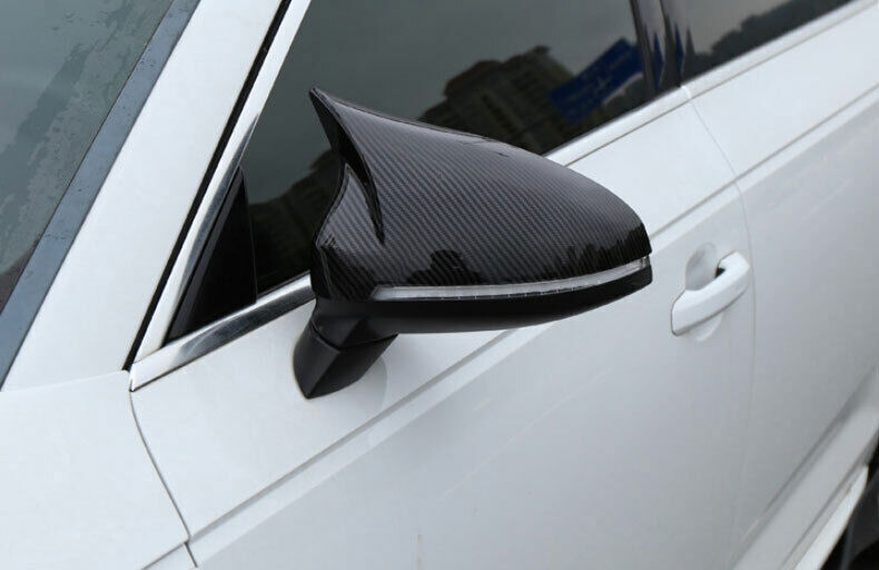 for Audi 2017-2024 A4 A5 ABS Carbon Fiber OX Horn Rear View Mirror Cover Trim 2P
