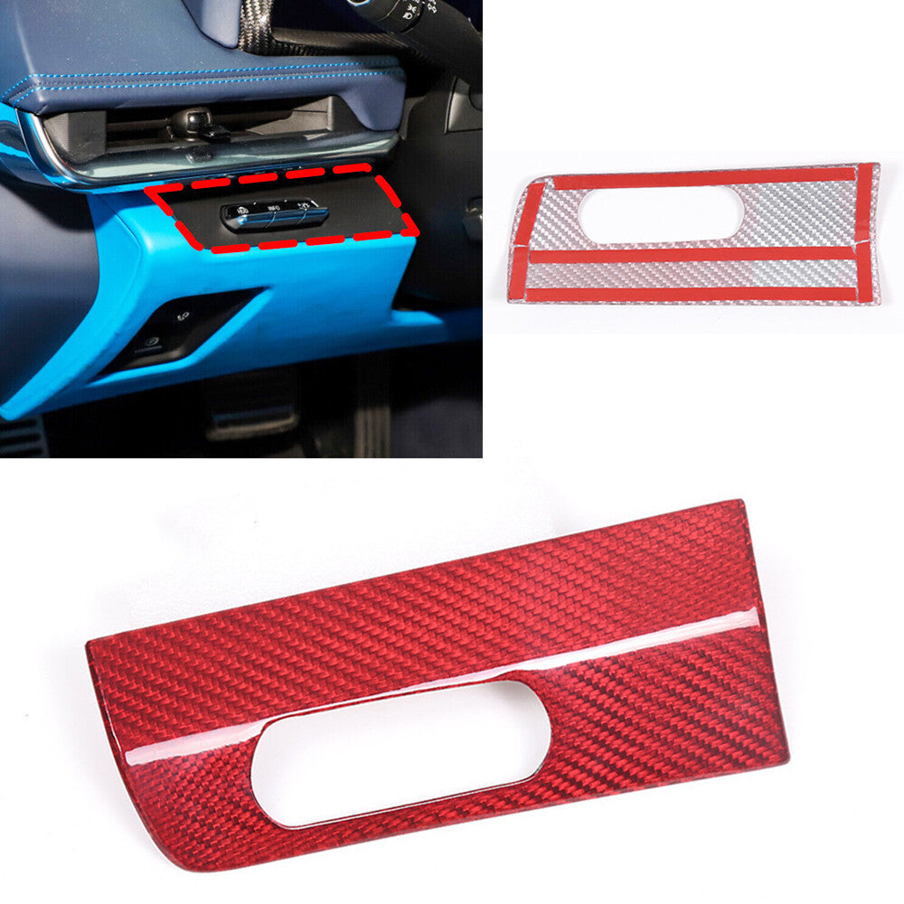 Red Carbon Fiber HUD Head-up Display Switch Trim for Chevrolet for Corvette C8 2020+