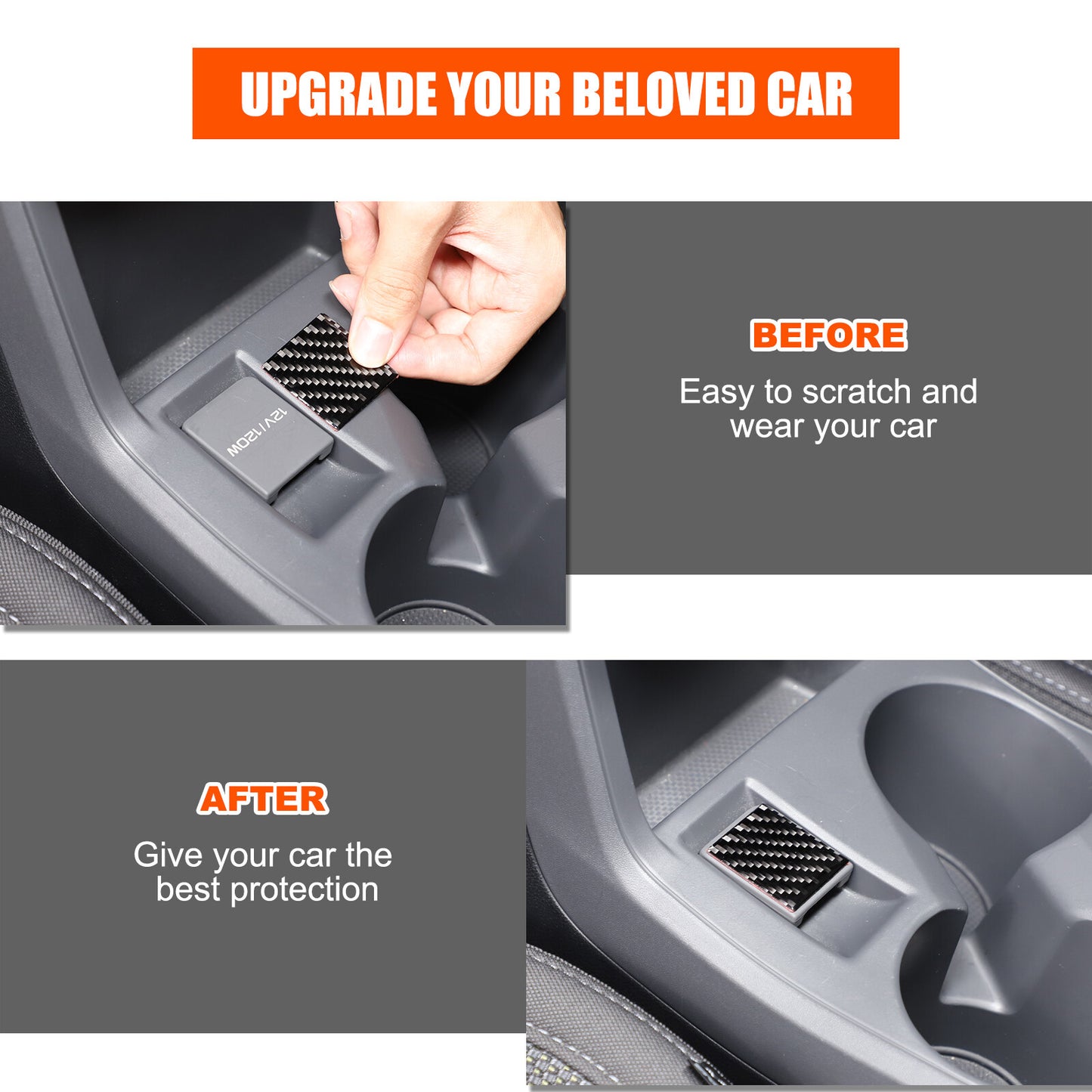 Carbon fiber rear cigarette lighter switch decorative sticker for Subaru Crosstrek 24+ n