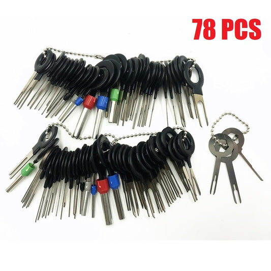 78Pcs Wire Terminal Removal Tool Car Electrical Wiring Crimp Connector Pin Kit Q