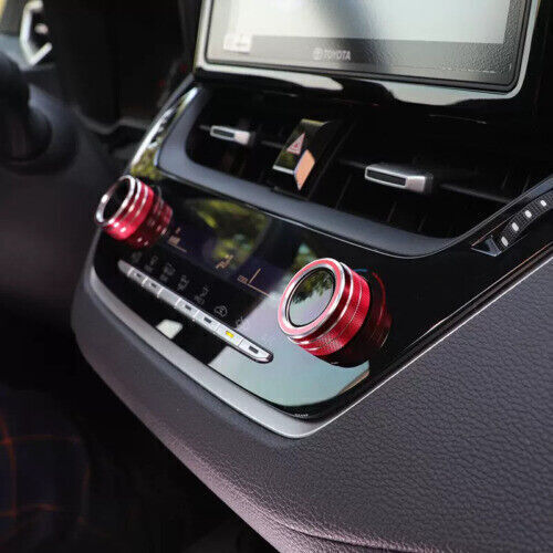 Air Conditioning Button Red Ring Cover Decor Pair for Toyota for Corolla 2019-2023