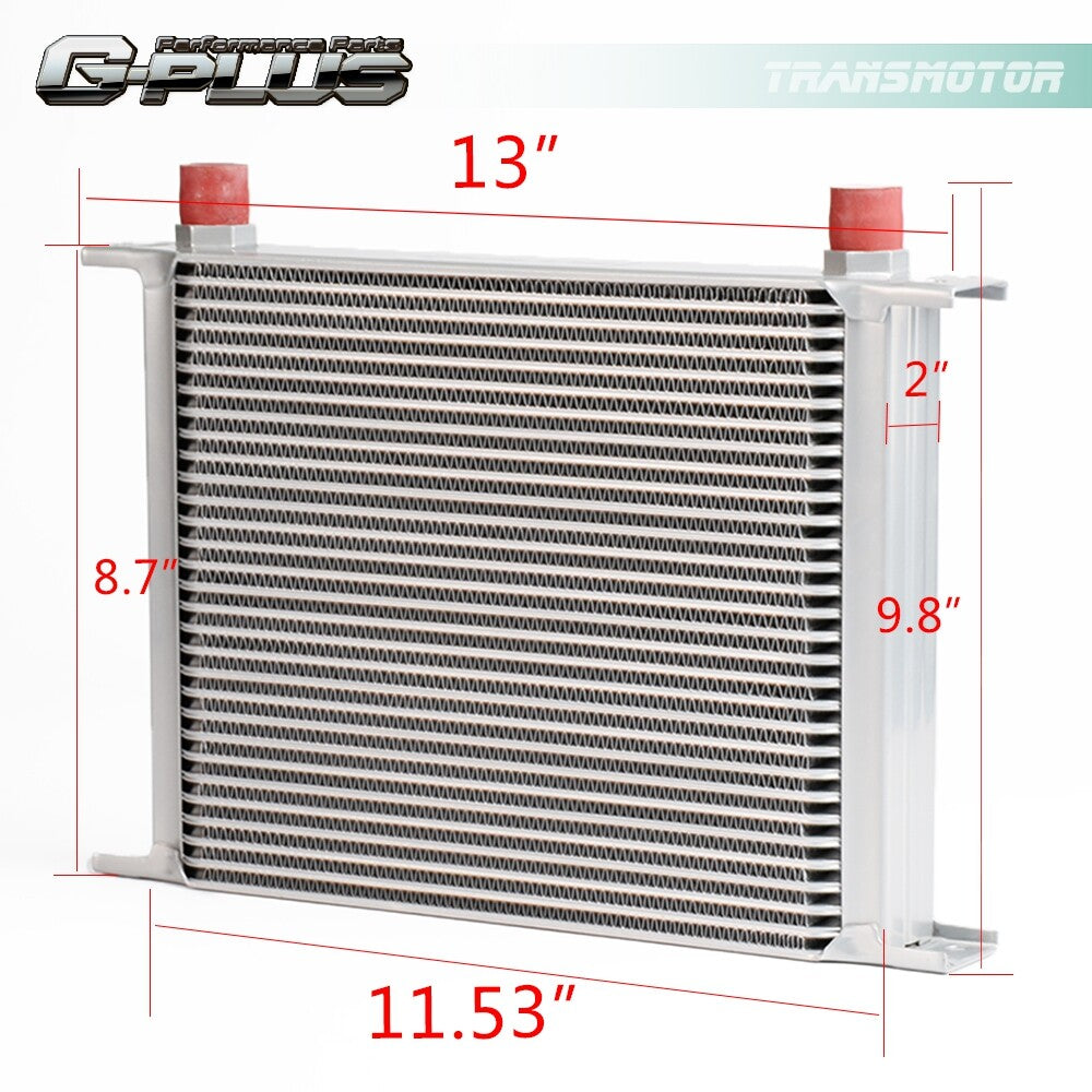 Universal 30-row 10-AN Aluminum Engine Oil Cooler Filter Adapter and Hose Kit - v