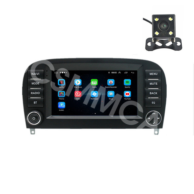 For CarPlay Android Auto Stereo Fit for Mercedes Benz SL R230 SL350 SL500 Radio