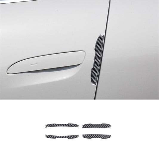 4Pcs Carbon Fiber Exterior Door Anti-collision Cover Trim for Porsche Taycan