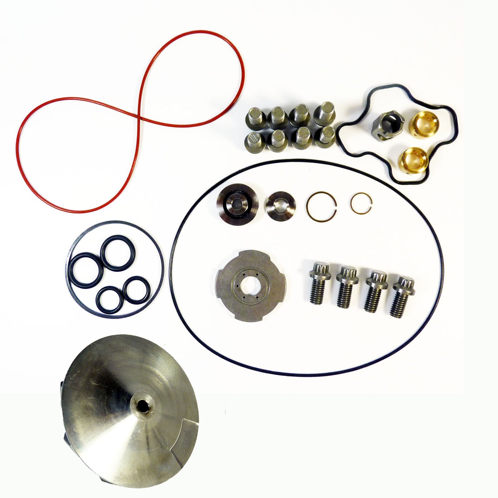 Turbo Compressor Wheel + Upgrade Rebuild Kit TP38 GTP38 for 73L - v