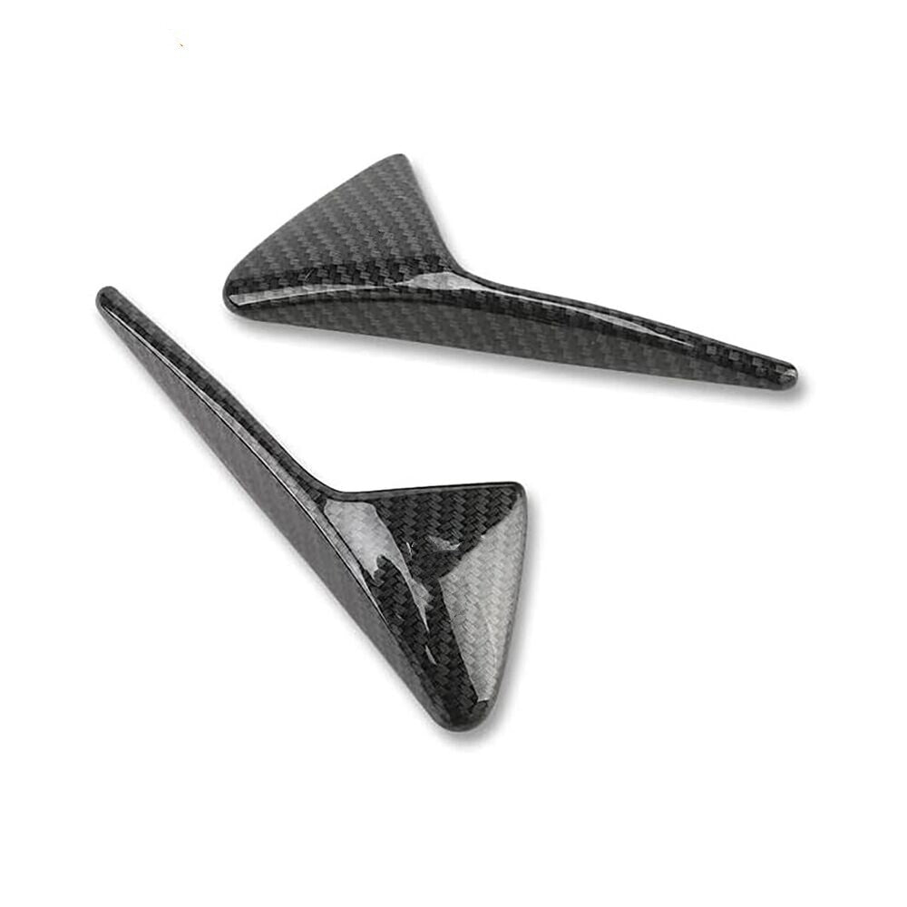 2-Piece Glossy Carbon Fiber Side Camera Protector Covers for Model 3 YX S- n