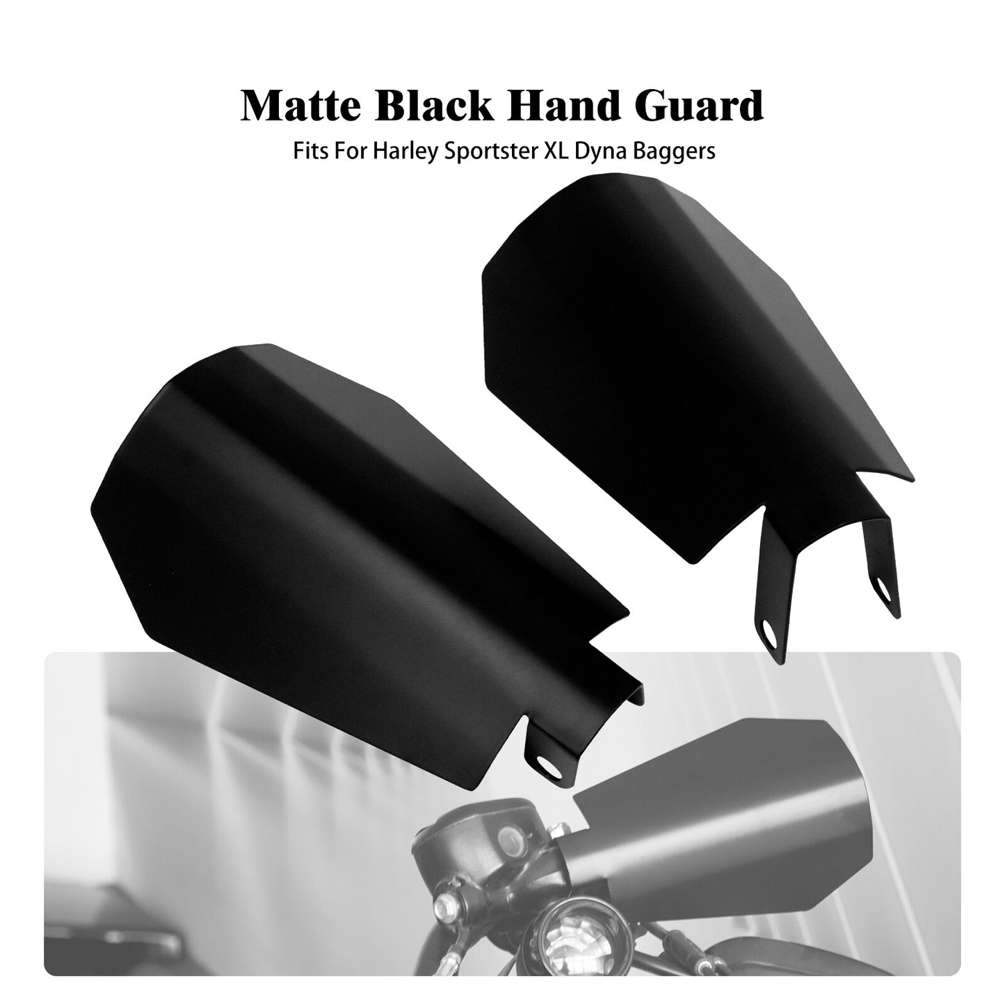 Matte Black Motor Handle Bar Hand Guards Protector Wind Deflector Shield Cover Q