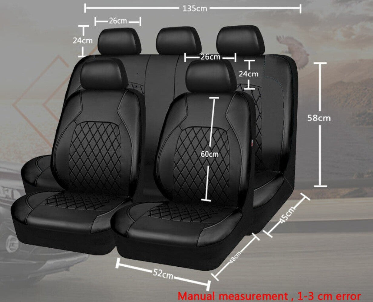 PU Leather Car for Seat Covers Front Rear Full Set Cushion Protector Universal New n
