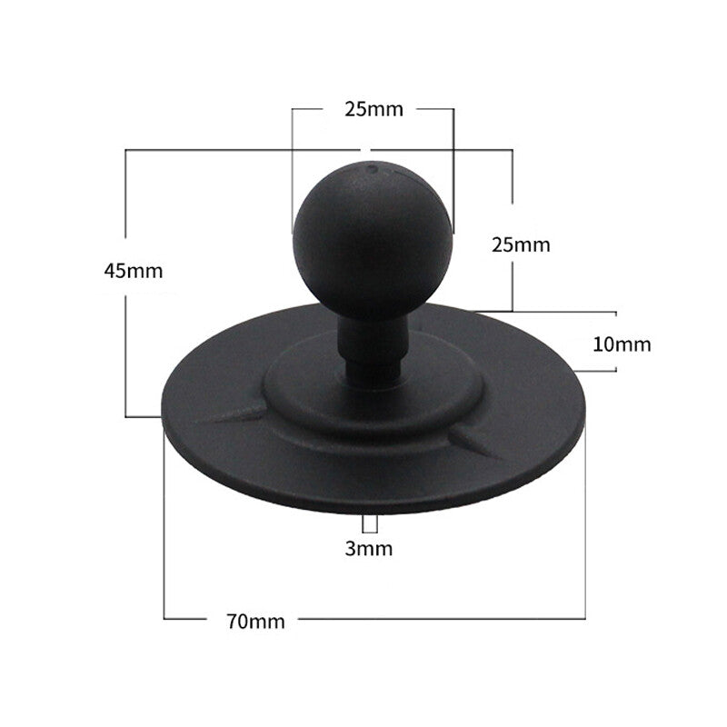 25mm ball joint base for motorcycle/bicycle fuel tank mounting, phone/camera bracket installation - n