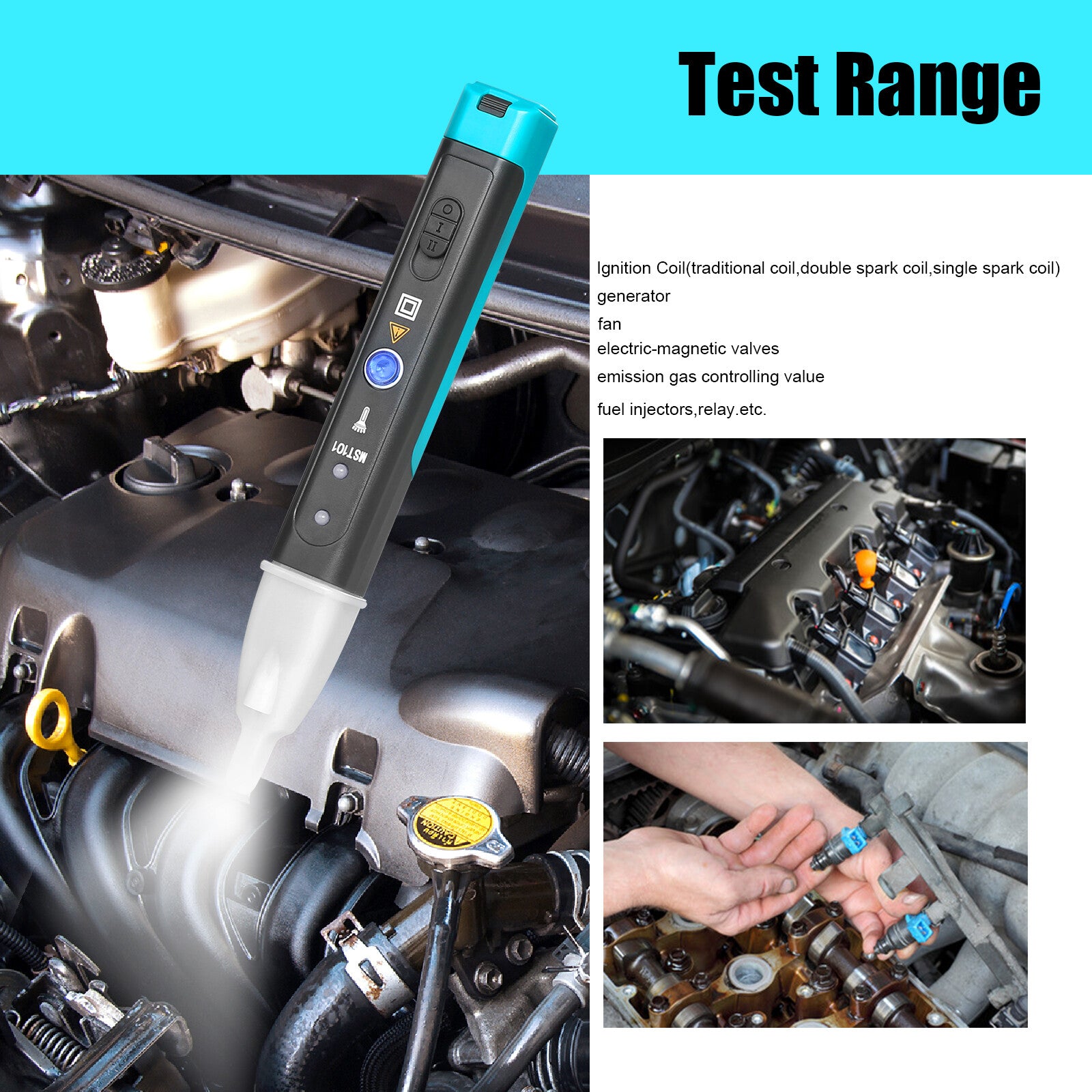 Automotive Electronic Fault Detector Auto Ignition Coil Tester relay injector