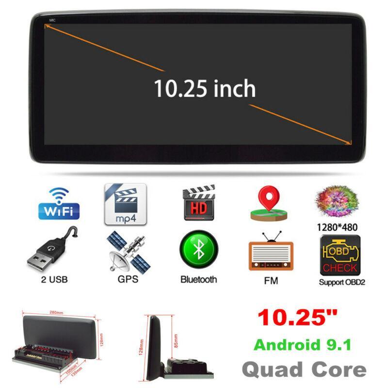 1 DIN Android 9.1 GPS Navigation 10.25-inch Car Radio MP5 Player WiFi AUX Quad-core n