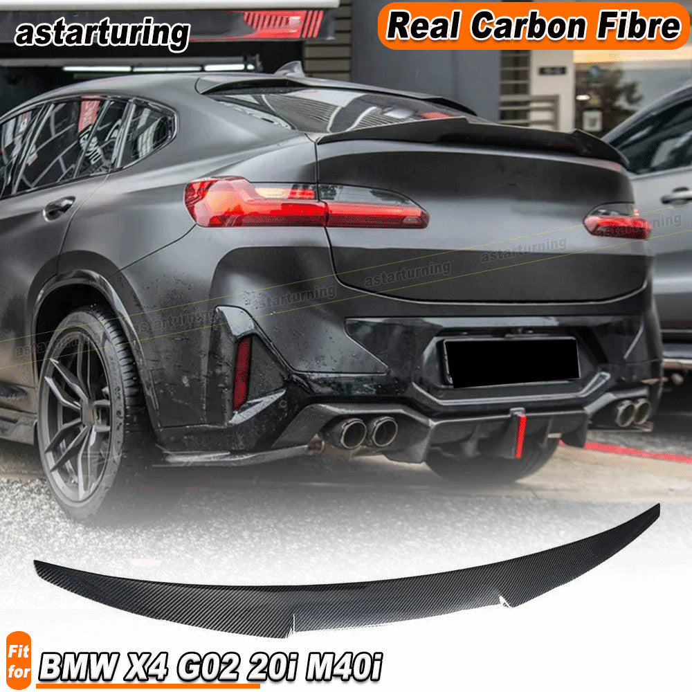 Fit for BMW X4 G02 20i M40i 2018-22 REAL Carbon Rear Trunk Spoiler Boot Wing Lip