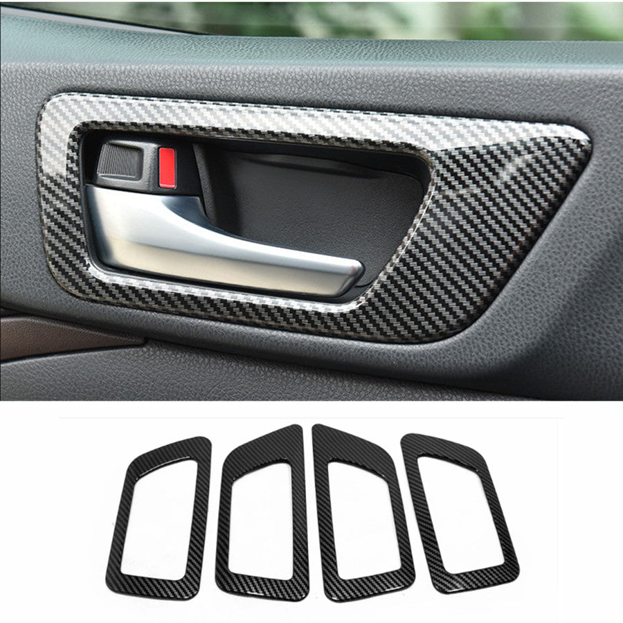 For Highlander 17-2019 Carbon Fiber Interior Door Handle Bowl Cover Trim v