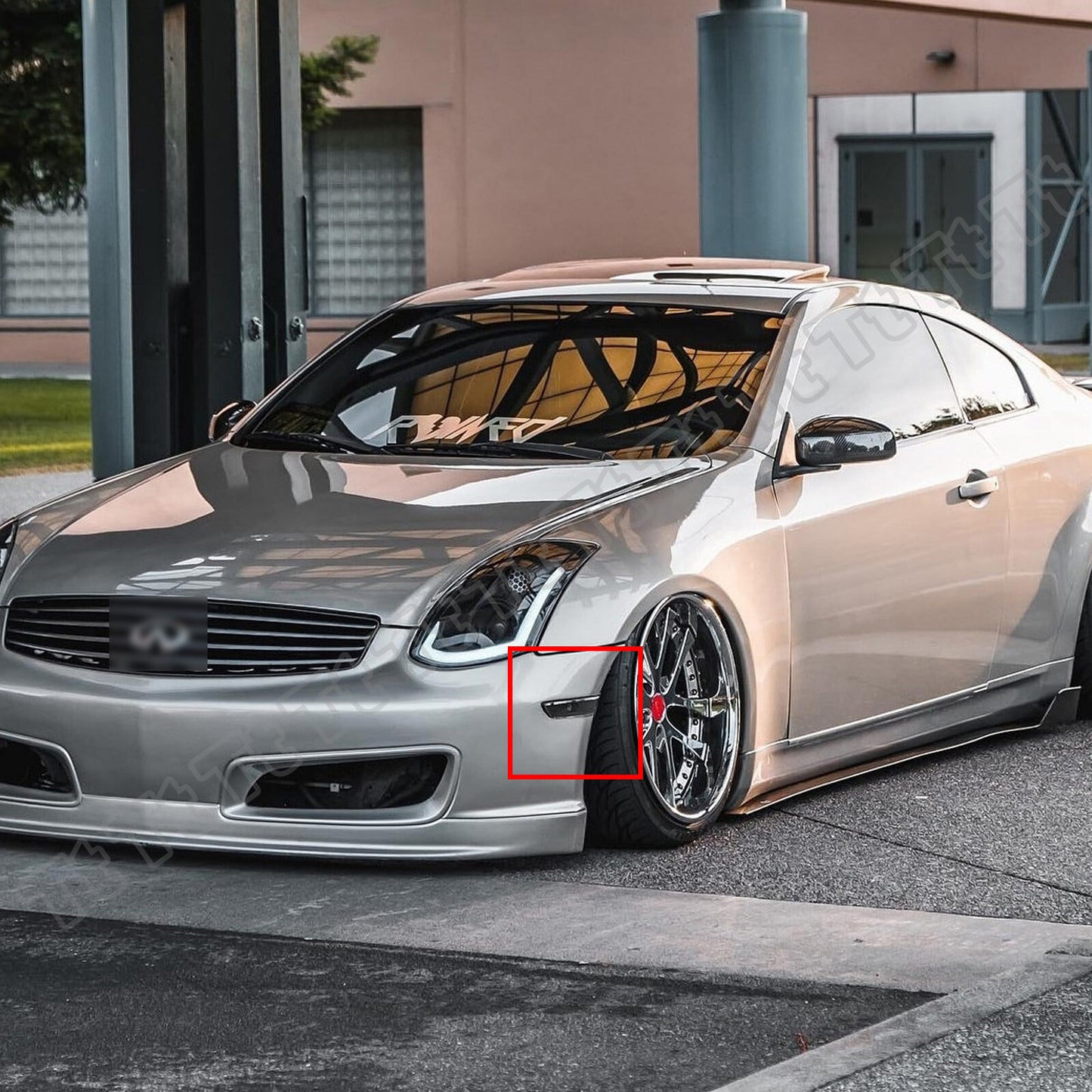 For 2003 - 2007 for INFINITI G35 Coupe White LED Front Bumper Side Marker Lights Clear - v