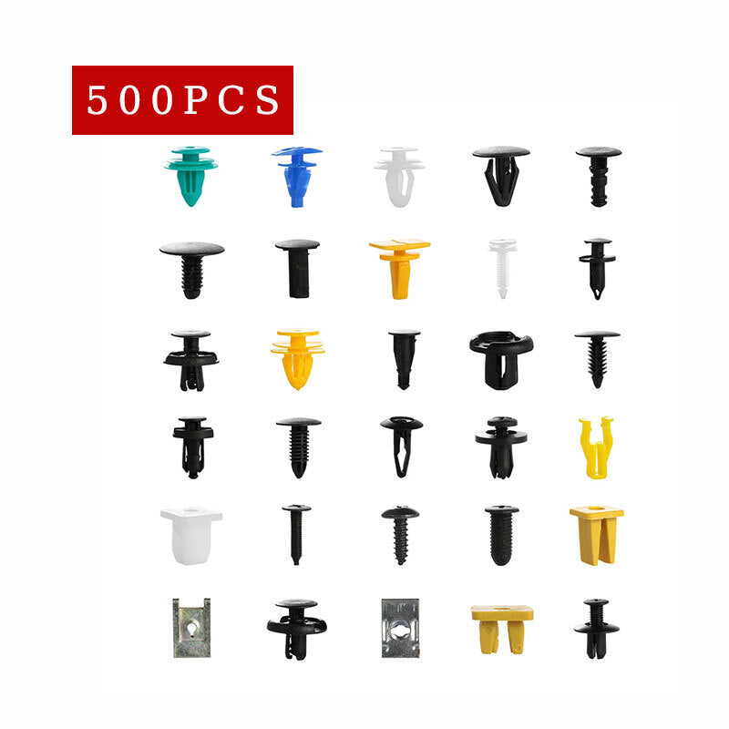 500X Plastic Car Moulding Push Clips Screw Fasteners Rivet Body Trim Pin Kit Set