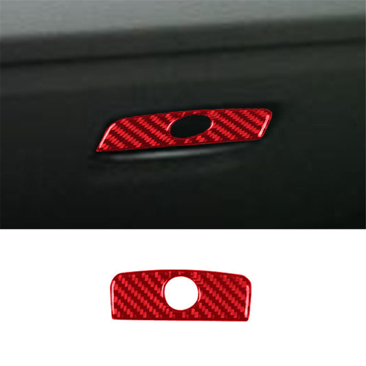 Red carbon fiber passenger storage trim for BMW 1 Series convertible E82/E88