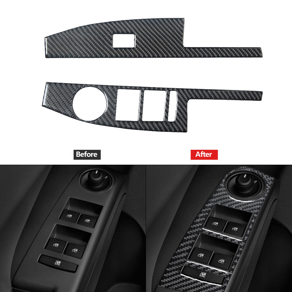 Carbon Fiber Steering Wheel Button Trim Cover for Dodge Journey 2009-2010 Red v