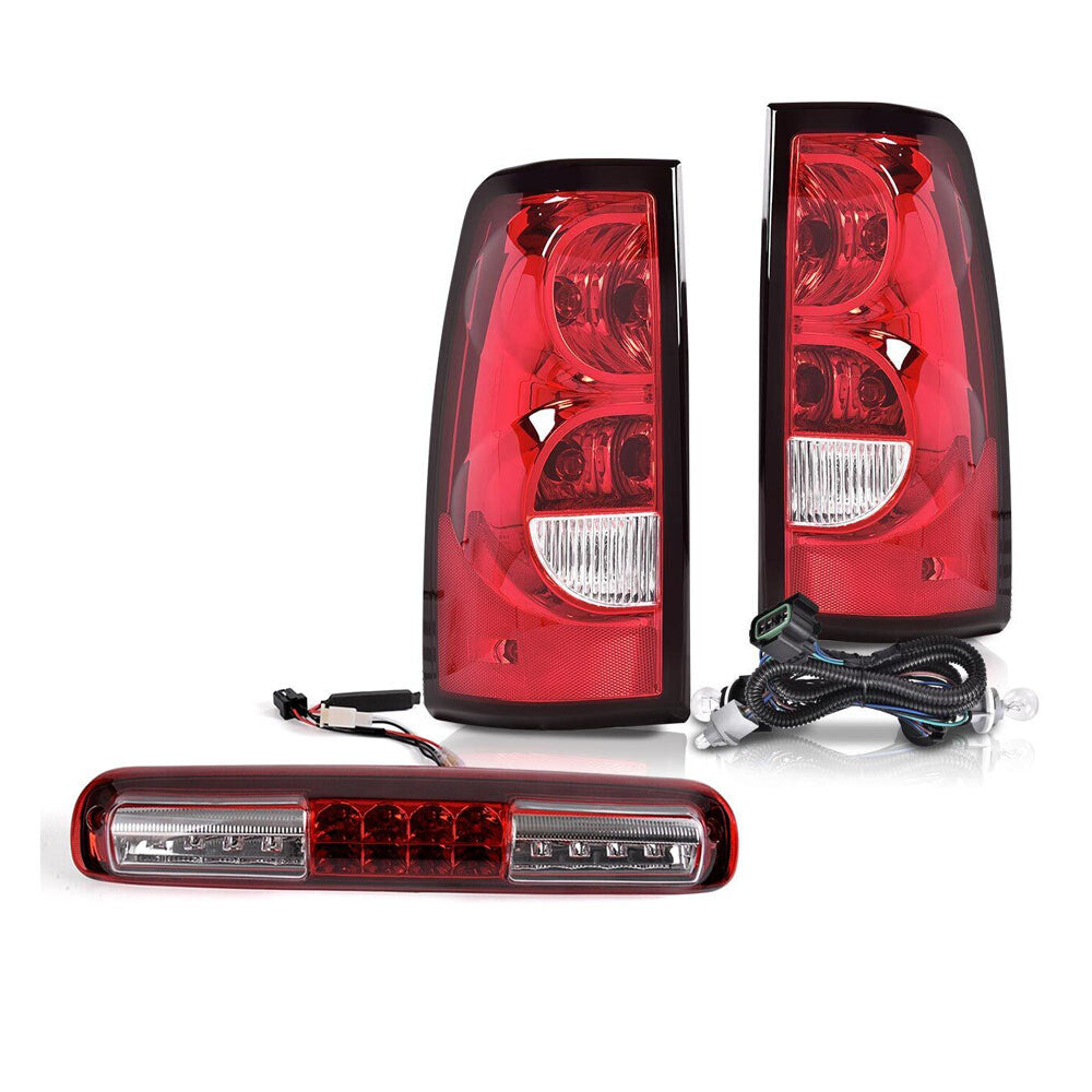 Suitable for 04-06 SILVERADO FLEETSIDE rear taillight LED+3RD Brake lamp- v