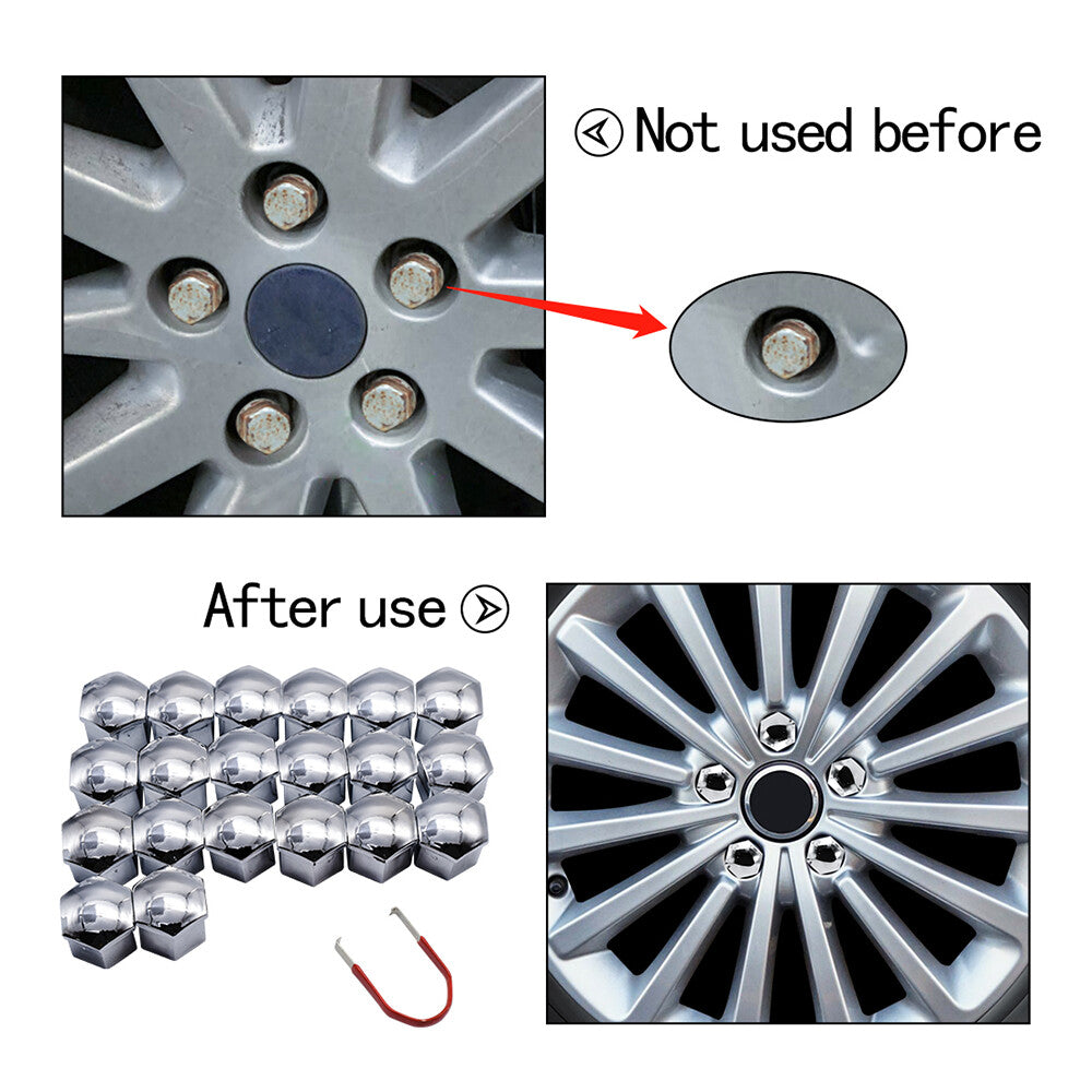 20PCS Golden 17mm Car Wheel Nut Lug Dust Cover Tyre Bolt Hub Screw Cap Protector Q