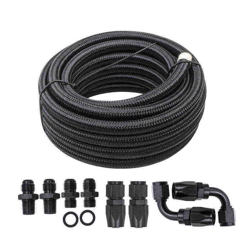 AN6 Automatic Transmission Cooler Line for 4L60E and 4L65E - Black Braided Hose Kit n