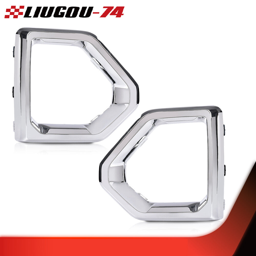Suitable for 2019-2021 for GMC for Sierra Denali/SLT chrome fog lamp outer shield protective cover front cover- v