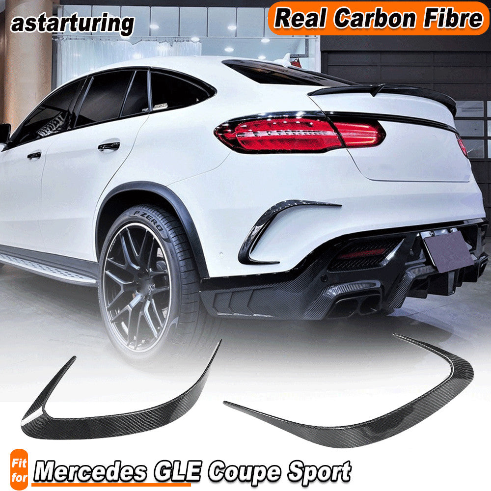REAL Carbon Rear Bumper Scoop Fender Vents for Mercedes GLE Coupe Sport 2015-19