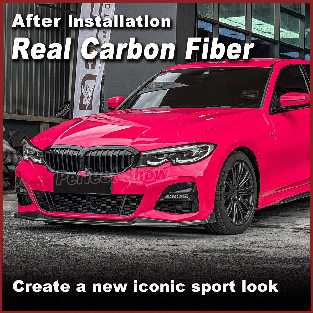 FOR 2019-2023 for BMW G20 M340i 330i REAL CARBON Front Bumper Lip Spoiler Splitters