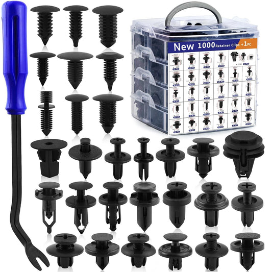 1000-piece pack of car bumper clips, cover holders, fixing clips, plastic rivets, push pins, Christmas tree-shaped clips