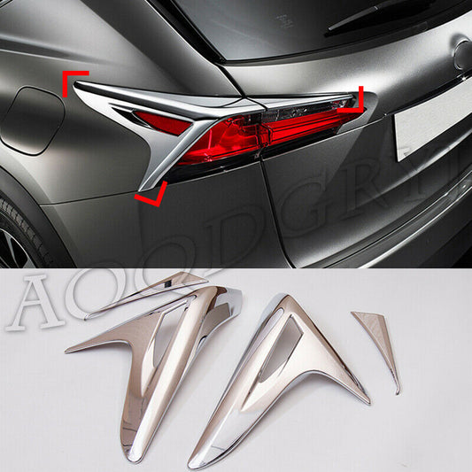 4Pcs Chrome Rear Taillight Moulding Cover Trim for LEXUS NC200T NX300H 2015-2017