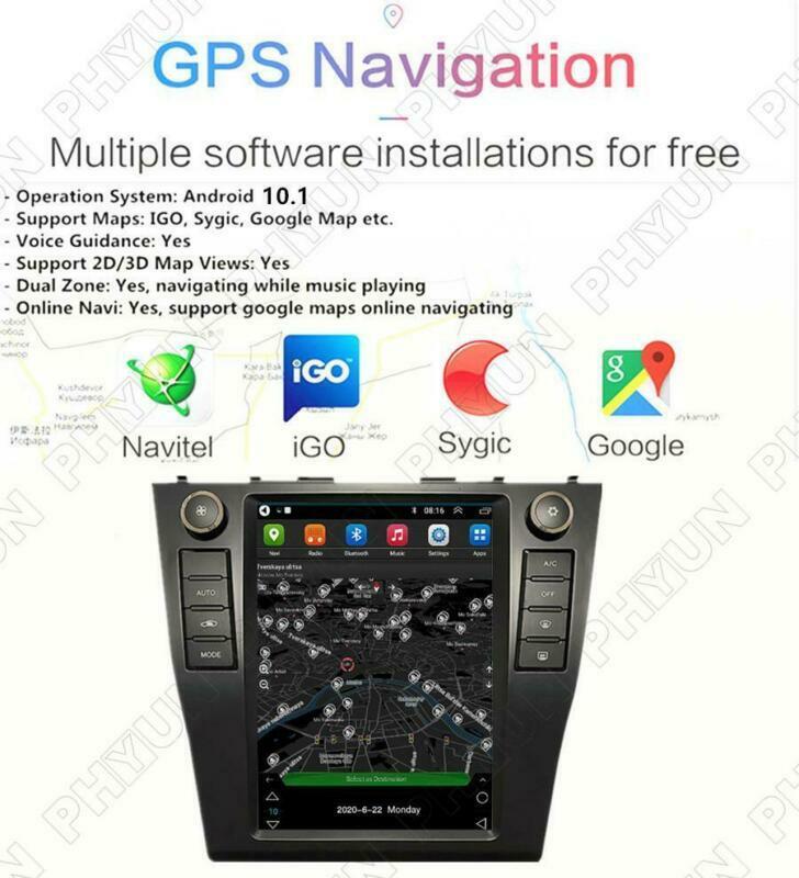 Car Stereo Radio 9.7-inch Vertical GPS for Android 10.1, compatible with for Camry 2006-2011- n