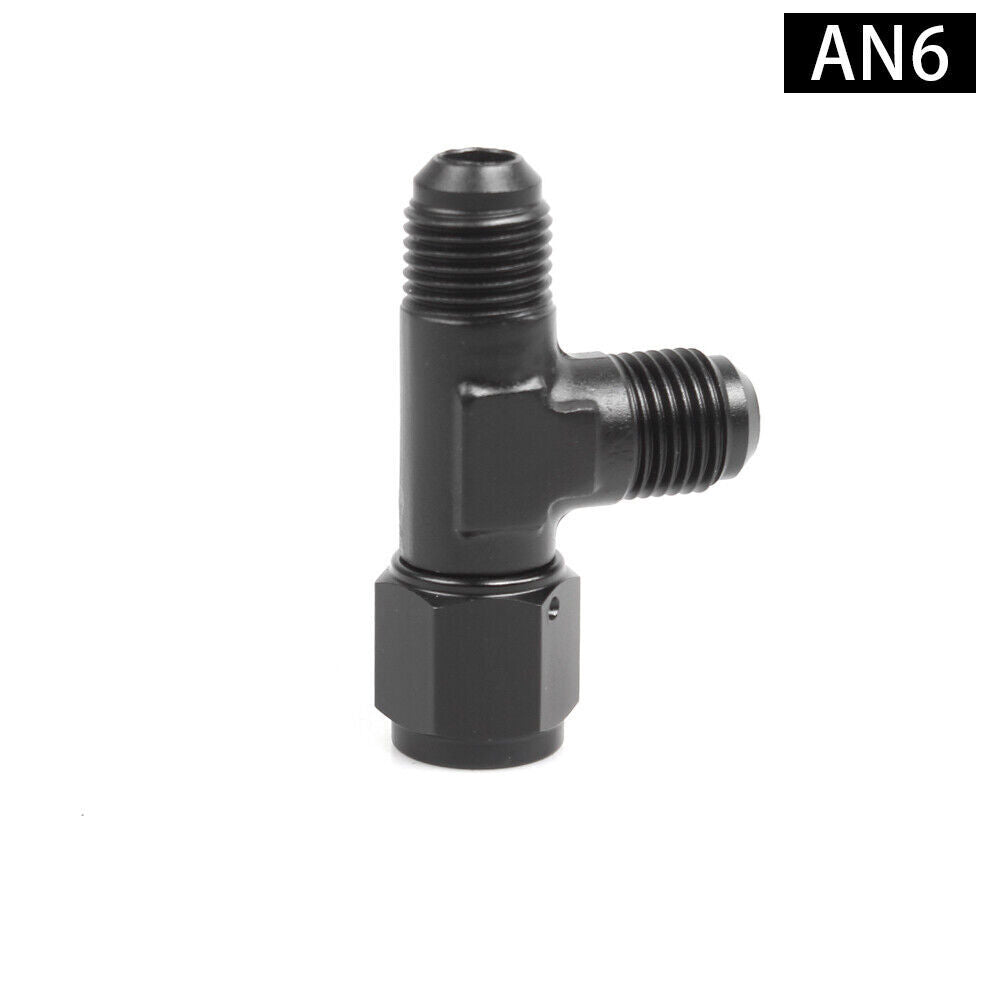 3-Way Tee T-Piece Fitting Adapter AN4 AN6 AN8 AN10 AN12 Female to AN Male BLACK Q