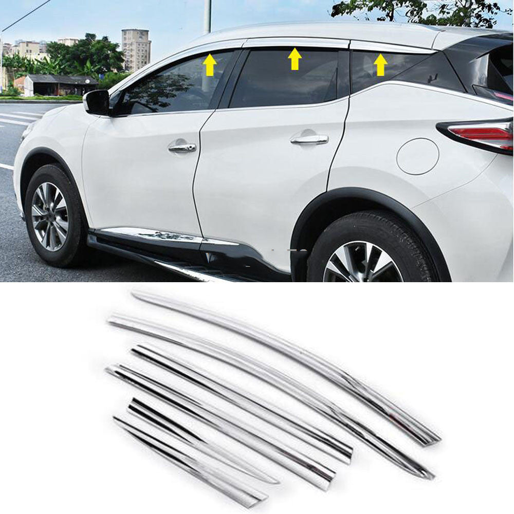 for Nissan Murano 2015-2021 Chrome Window Visor Vent Shades Sun Rain Guard